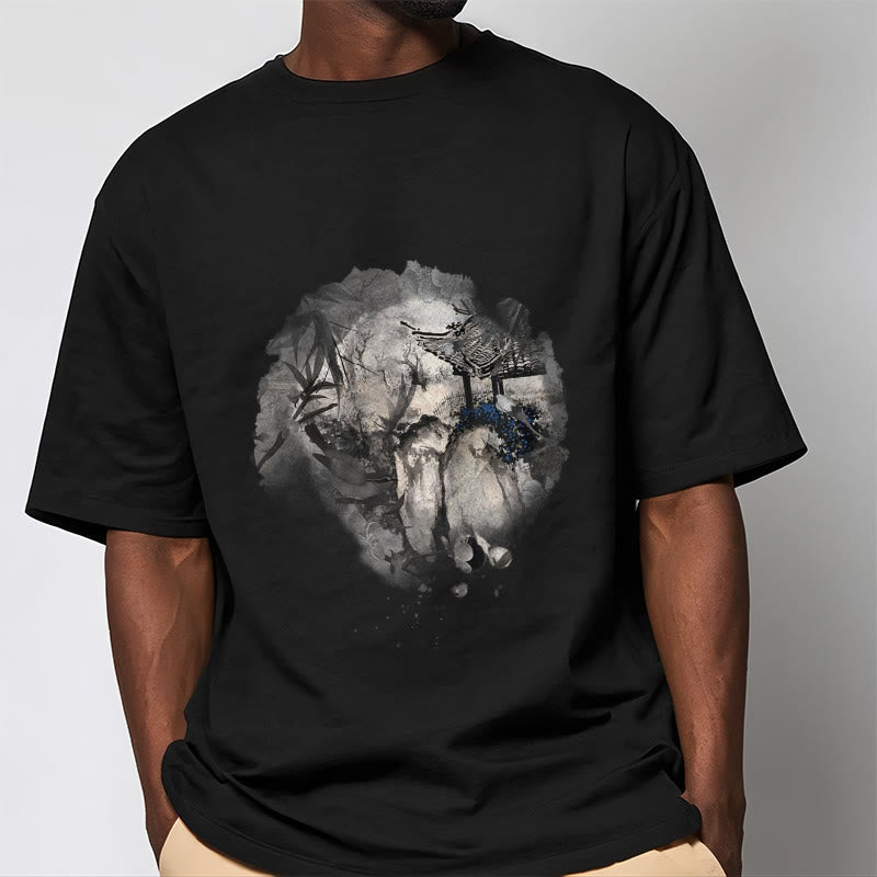 Buddha Stones中国竹山亭 デザイン柄 Tシャツ - image 3