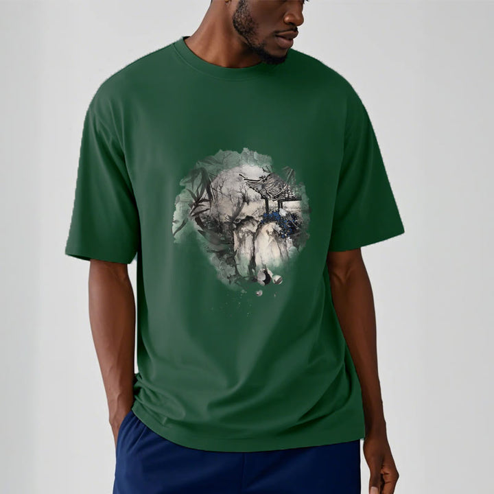 Buddha Stones中国竹山亭 デザイン柄 Tシャツ - image 12