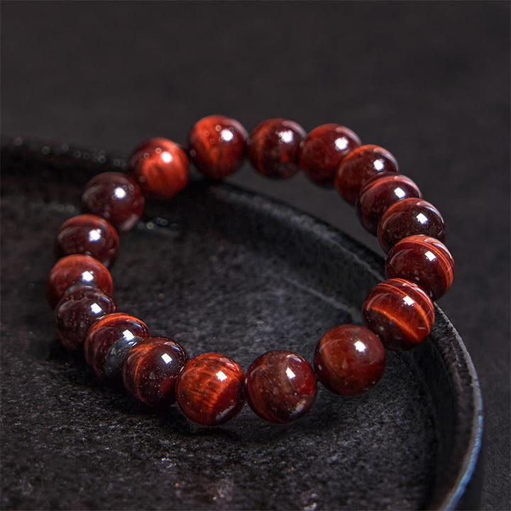 Buddha Stones天然タイガーアイヒーリングビーズブレスレット