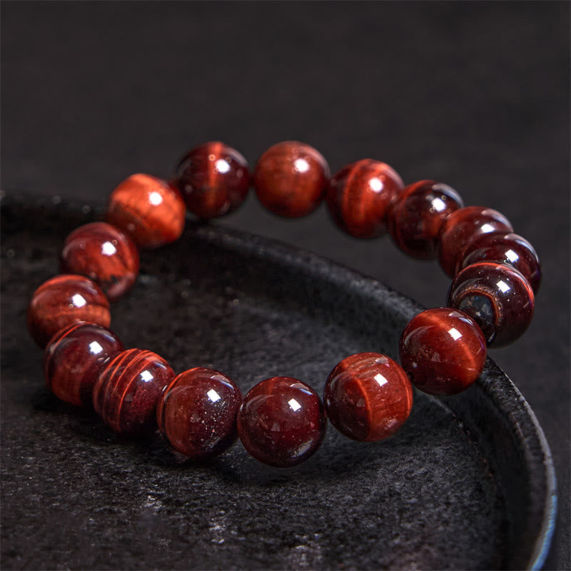 Buddha Stones天然タイガーアイヒーリングビーズブレスレット