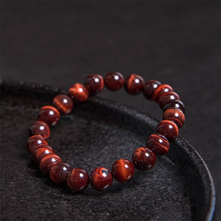 Buddha Stones天然タイガーアイヒーリングビーズブレスレット