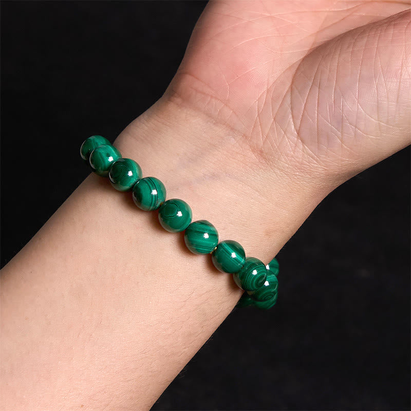 Buddha Stones天然マラカイト 保護 静寂 ブレスレット