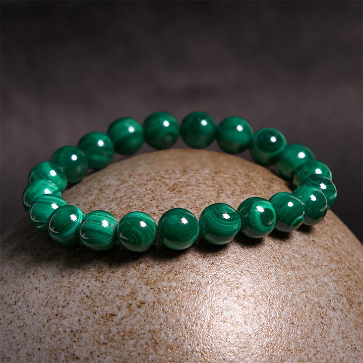 Buddha Stones天然マラカイト 保護 静寂 ブレスレット