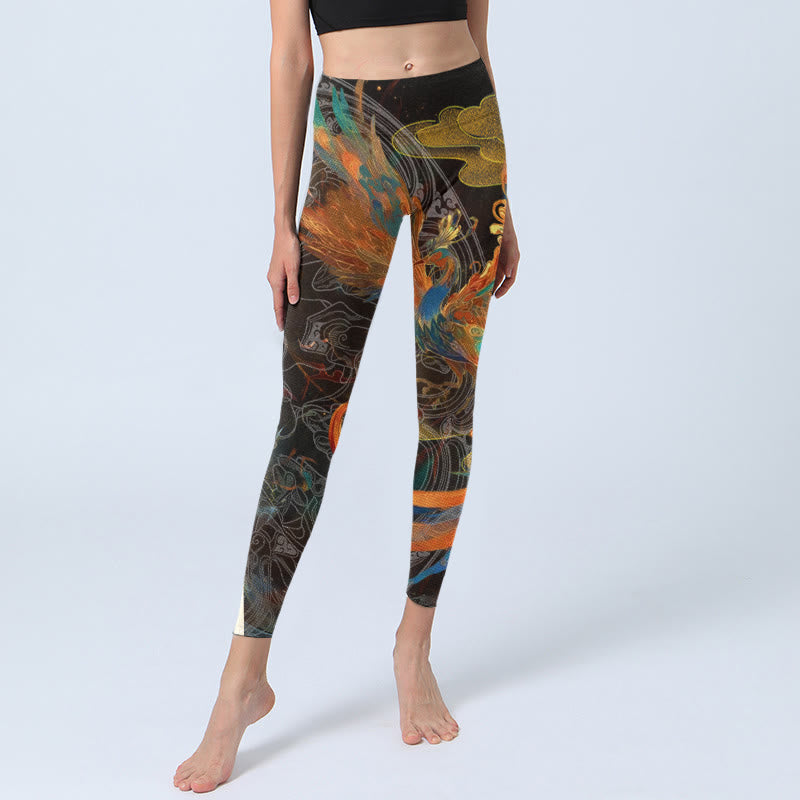 Buddha Stonesバイブラント フェニックス ジムレギンス レディース ヨガパンツ - image 6