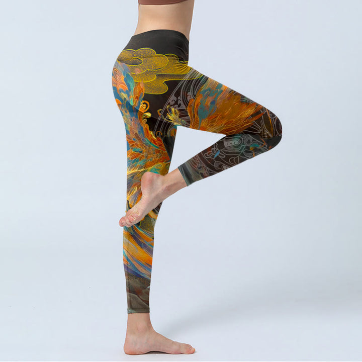 Buddha Stonesバイブラント フェニックス ジムレギンス レディース ヨガパンツ - image 4