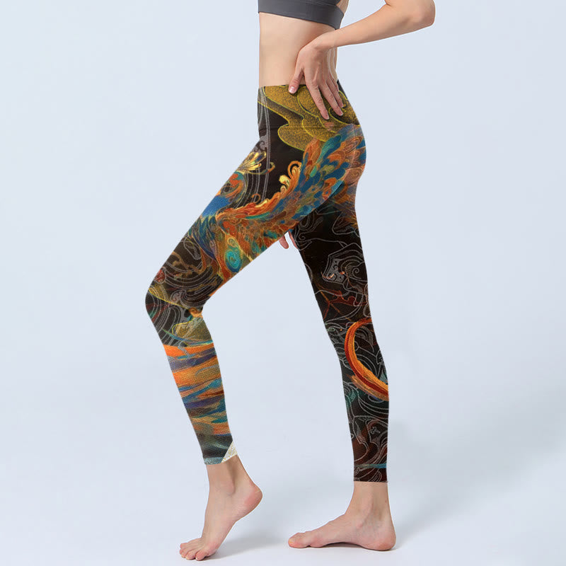Buddha Stonesバイブラント フェニックス ジムレギンス レディース ヨガパンツ - image 3