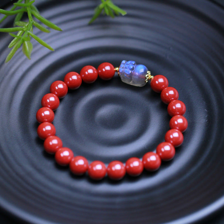Buddha Stones辰砂 ムーンストーン 貔貅良縁祈願ブレスレット