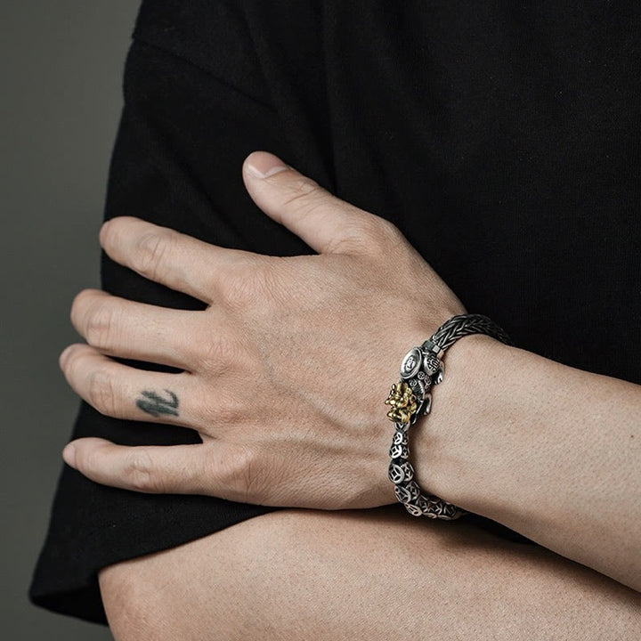 Buddha Stones925 スターリングシルバー 貔貅 銅貨 インゴット開運財運ブレスレットバングル - image 3