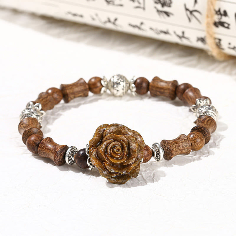 Buddha Stones白檀 竹柄 椿 ヒーリングブレスレット