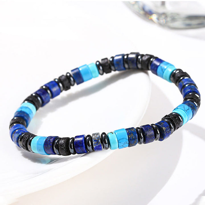 Buddha Stonesヘマタイト ターコイズ ラズライト ラピスラズリ 溶岩石 ブラックグリッターストーン サポートブレスレット - image 7