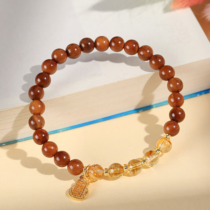 Buddha Stonesファントムシトリン ルチルクォーツ スーパーセブン クリスタル 自信と富を引き寄せるブレスレット