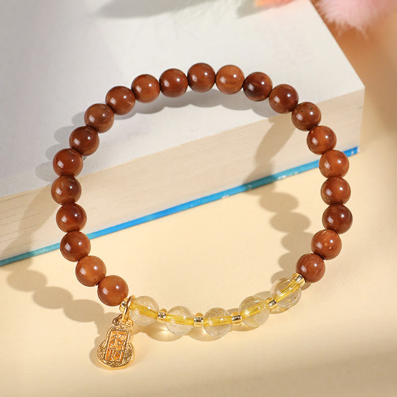 Buddha Stonesファントムシトリン ルチルクォーツ スーパーセブン クリスタル 自信と富を引き寄せるブレスレット