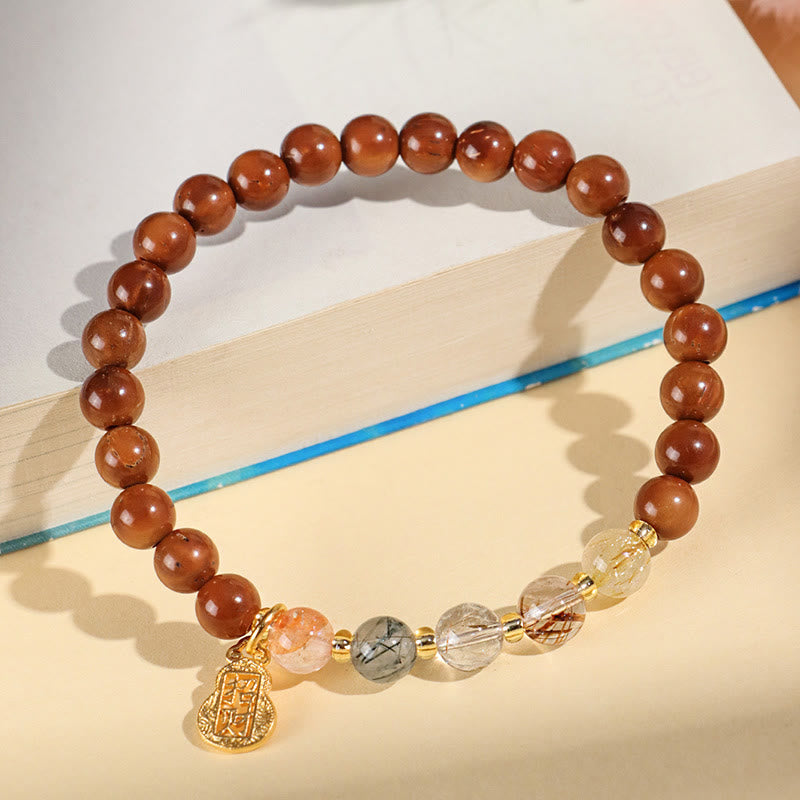 Buddha Stonesファントムシトリン ルチルクォーツ スーパーセブン クリスタル 自信と富を引き寄せるブレスレット
