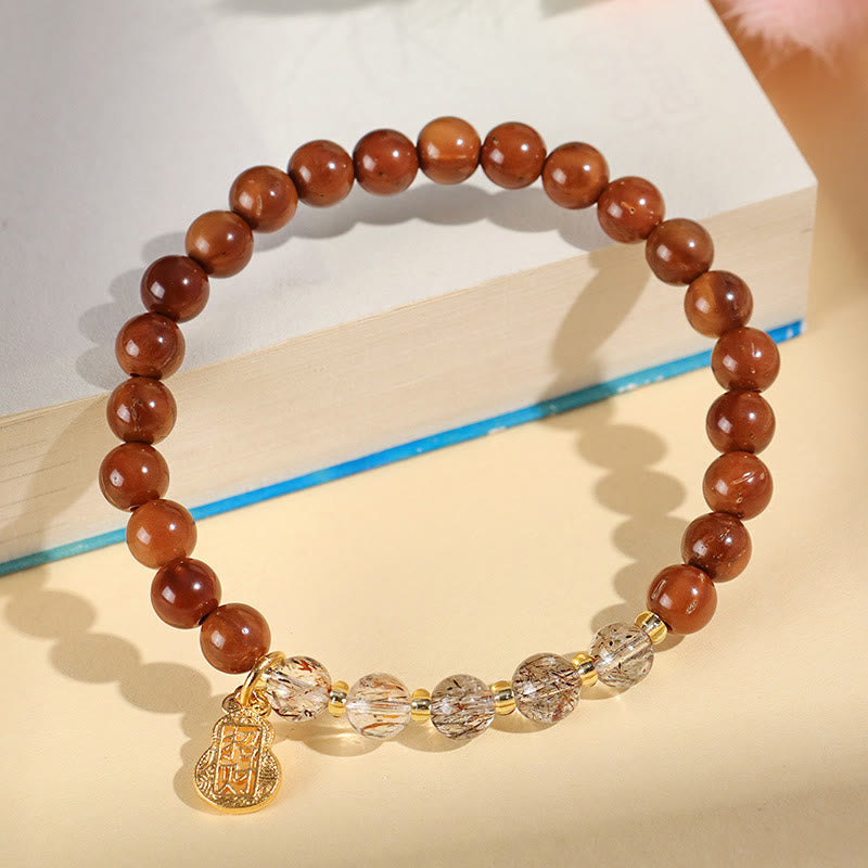 Buddha Stonesファントムシトリン ルチルクォーツ スーパーセブン クリスタル 自信と富を引き寄せるブレスレット