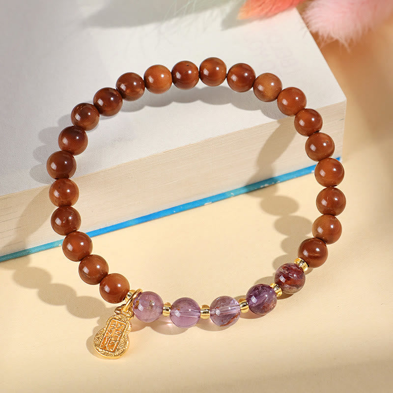 Buddha Stonesファントムシトリン ルチルクォーツ スーパーセブン クリスタル 自信と富を引き寄せるブレスレット