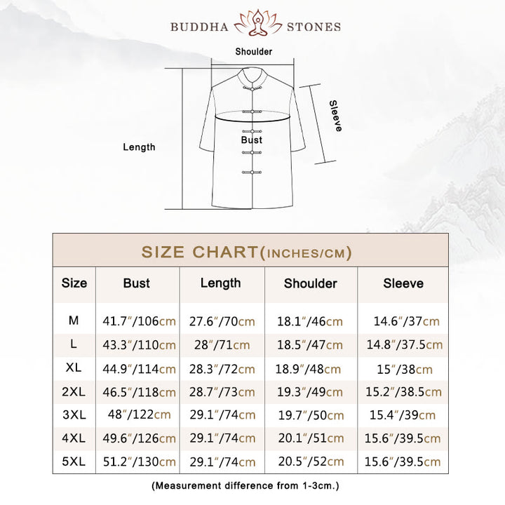 Buddha Stones風景中国龍柄中国七分袖シャツメンズTシャツ - image 5