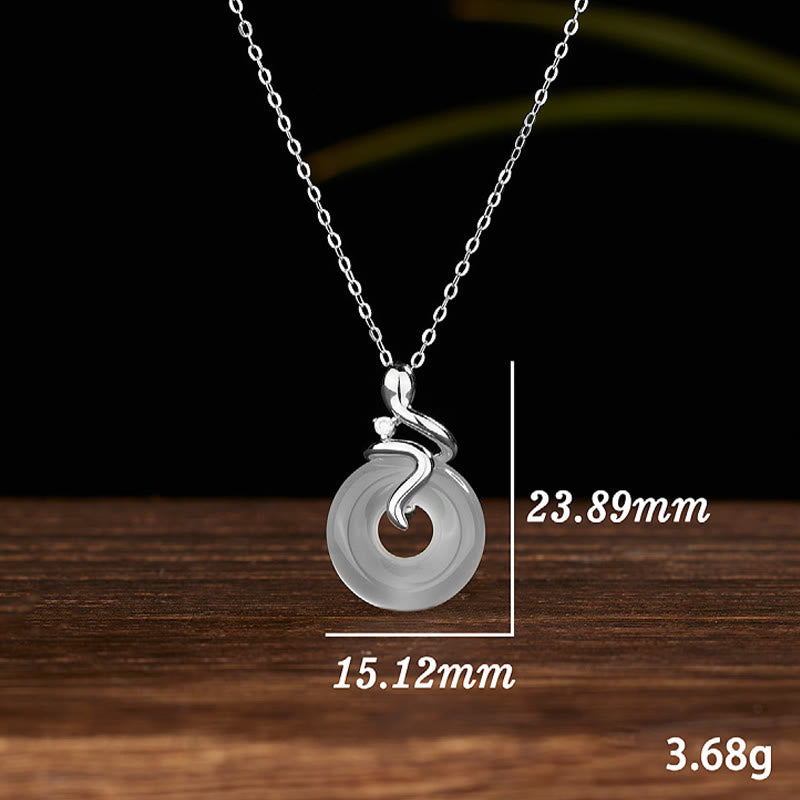 Buddha Stones925スターリングシルバー 蛇年 カルセドニー平和のお守りチャームポジティブネックレスペンダント - image 8