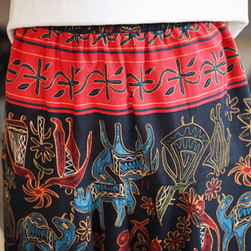 Buddha Stonesカラフル ラクダ柄 コットン メンズ ハーレムパンツ ポケット付き - image 8