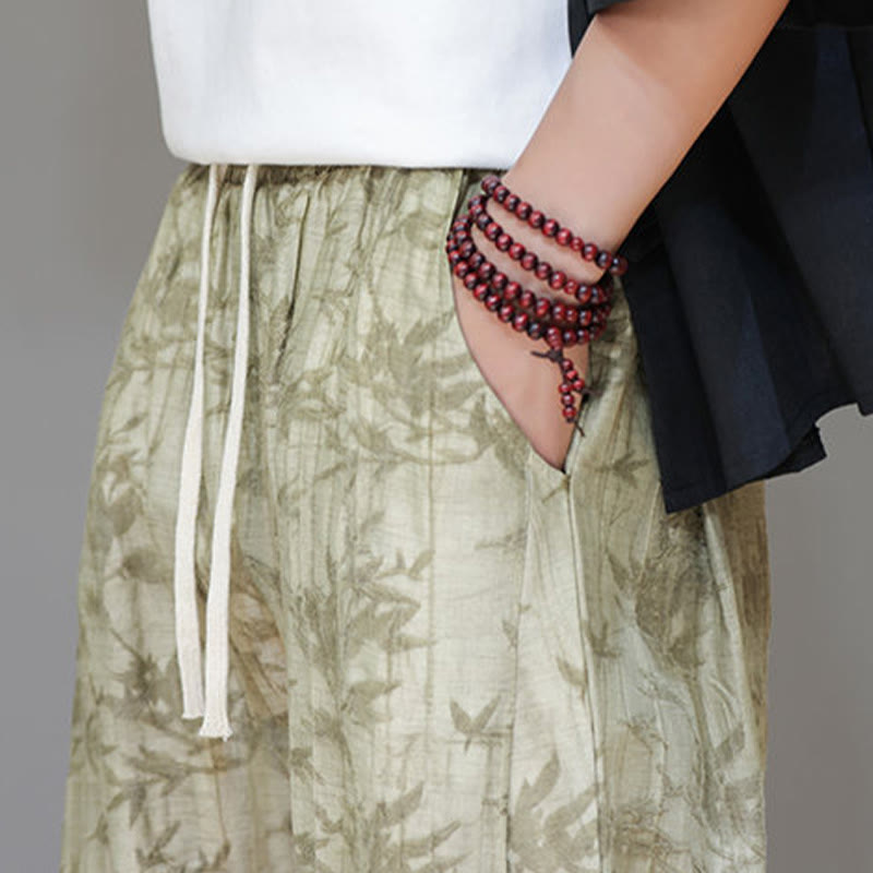 Buddha Stones竹 アンクル フロッグボタン ドローストリング メンズ パンツ ポケット付き - image 9