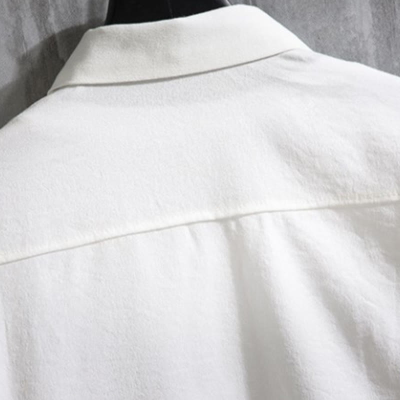 Buddha Stonesカジュアル 無地 フロントボタン 七分袖 メンズシャツ - image 10