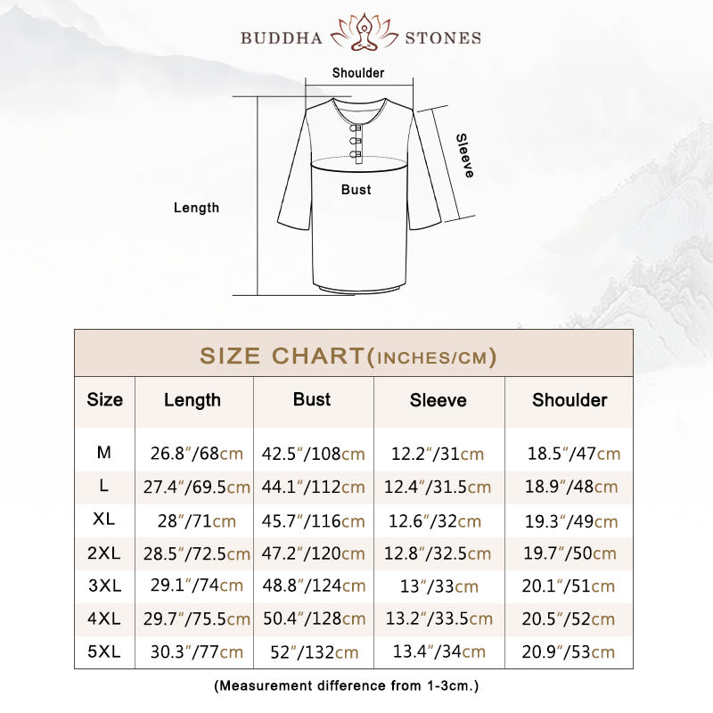Buddha Stonesカエルボタン 無地 中国唐装 半袖シャツ リネン メンズ 服 - image 6