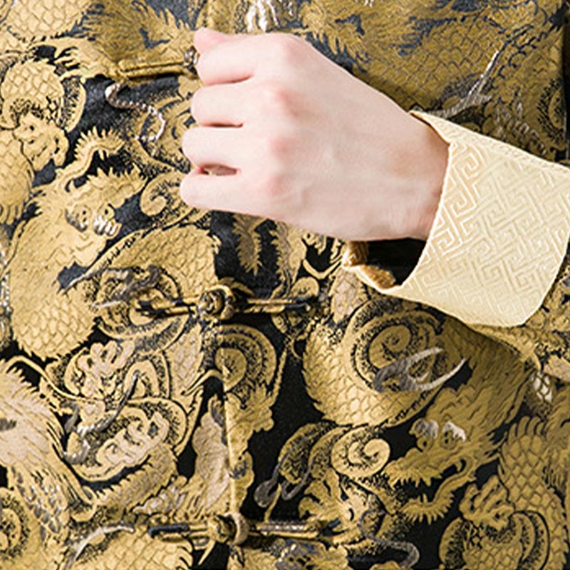 Buddha Stones中国龍 カエルボタン 唐装 コットン メンズ ジャケット シャツ  - image 9