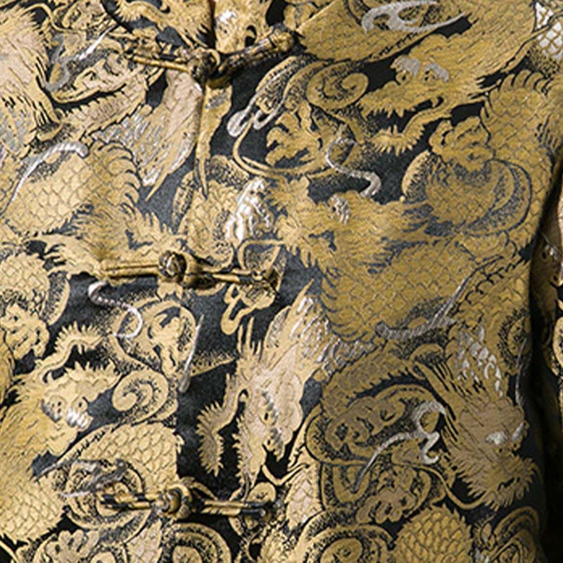 Buddha Stones中国龍 カエルボタン 唐装 コットン メンズ ジャケット シャツ