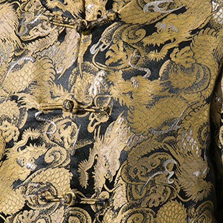 Buddha Stones中国龍 カエルボタン 唐装 コットン メンズ ジャケット シャツ