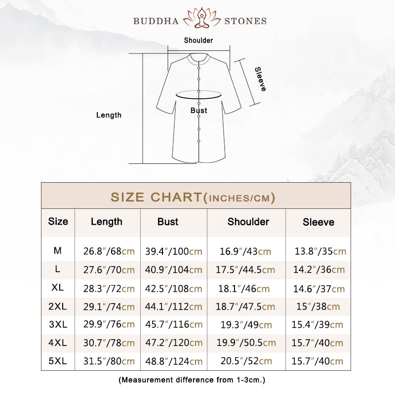 Buddha Stones無地 メンズ 半袖 コットンシャツ - image 6