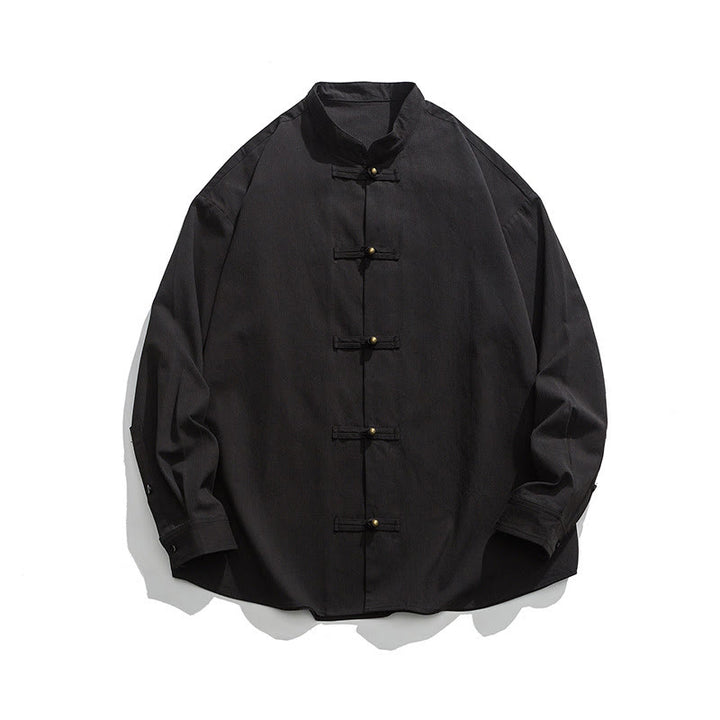 Buddha Stones無地 カエルボタン 唐装 コットン メンズ ジャケット シャツ  - image 8