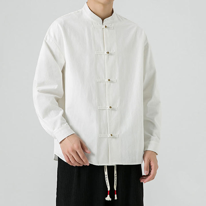 Buddha Stones無地 カエルボタン 唐装 コットン メンズ ジャケット シャツ  - image 16