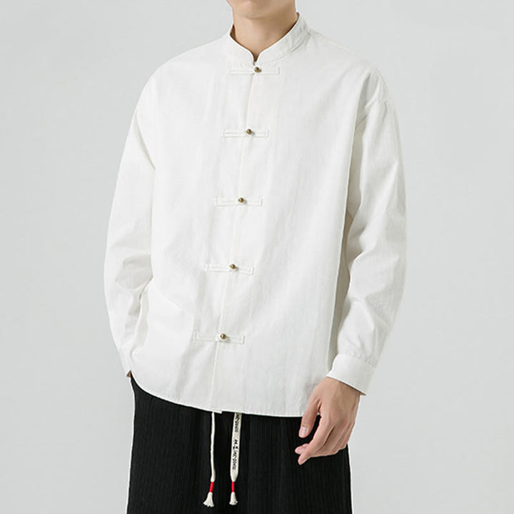 Buddha Stones無地 カエルボタン 唐装 コットン メンズ ジャケット シャツ  - image 13