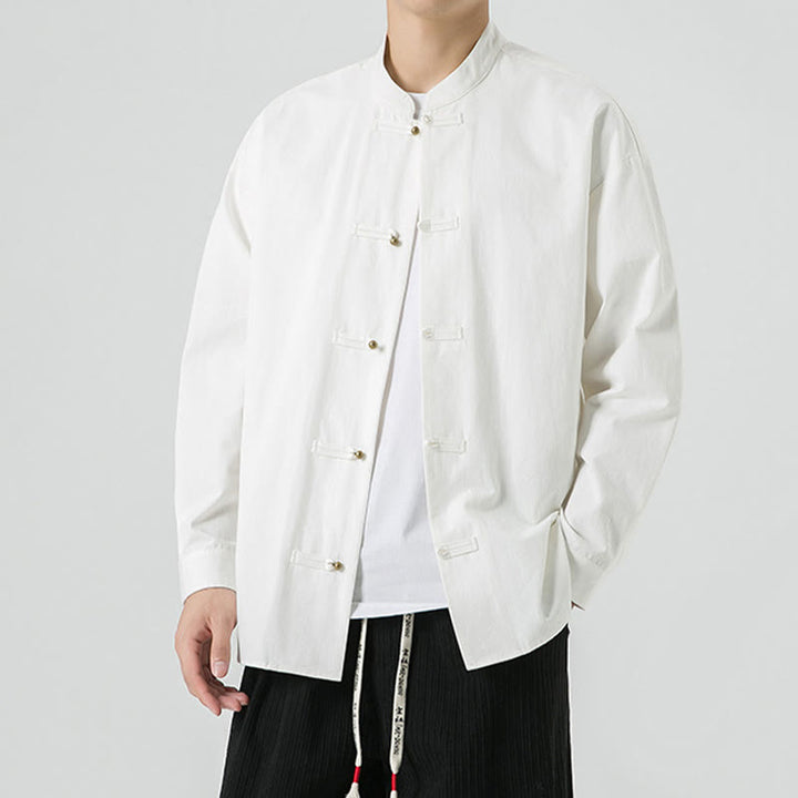 Buddha Stones無地 カエルボタン 唐装 コットン メンズ ジャケット シャツ  - image 12