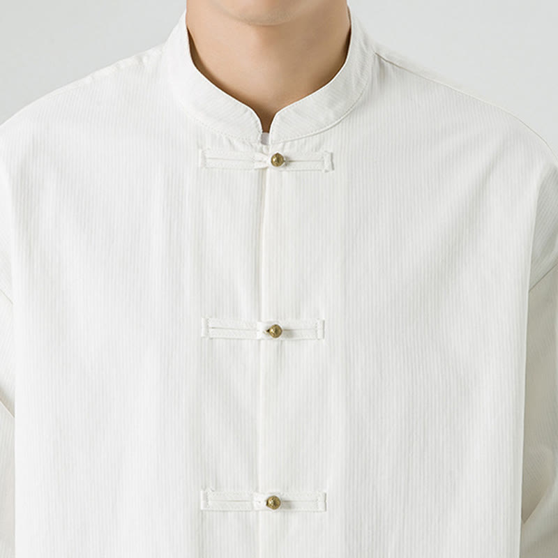 Buddha Stones無地 カエルボタン 唐装 コットン メンズ ジャケット シャツ  - image 17