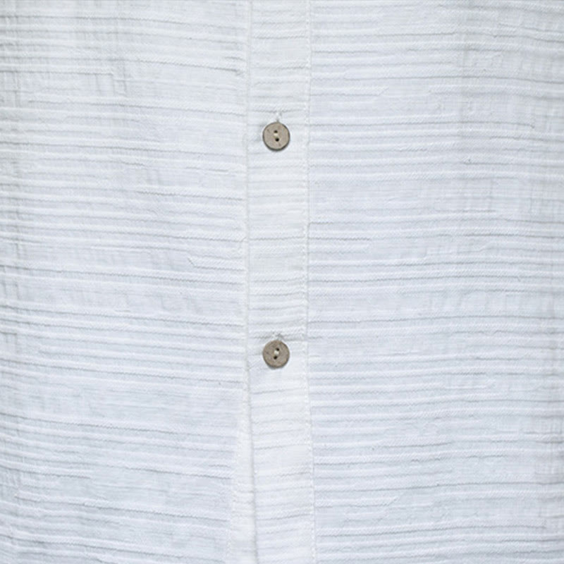 Buddha Stones無地 ハーフフロッグボタン 唐装 コットンリネン メンズ ジャケット シャツ - image 18