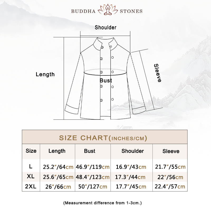 Buddha Stones無地 カジュアル フロッグボタン タートルネック コットン リネン レディース ジャケット シャツ 衣類
