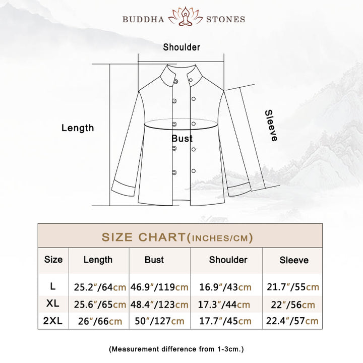 Buddha Stones無地 カジュアル フロッグボタン タートルネック コットン リネン レディース ジャケット シャツ 衣類