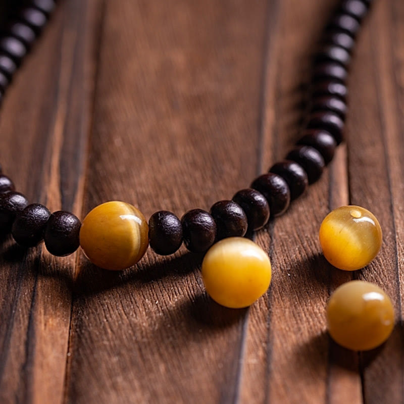 Buddha Stones108 個入りMalaビーズ ボウル 菩提樹 色付きロープ 平和ブレスレット
