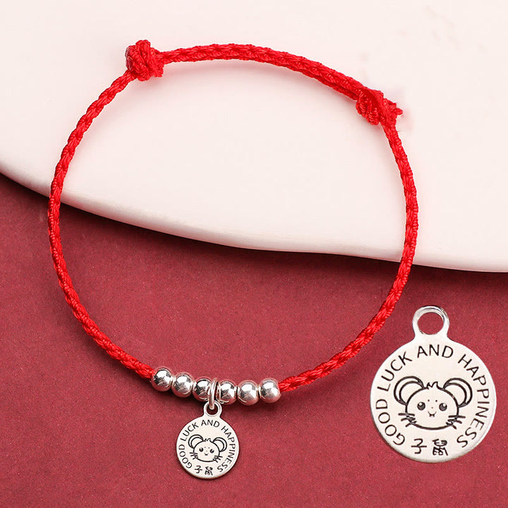 Buddha Stones十二支 子供用赤紐999 スターリングシルバー守護ブレスレット