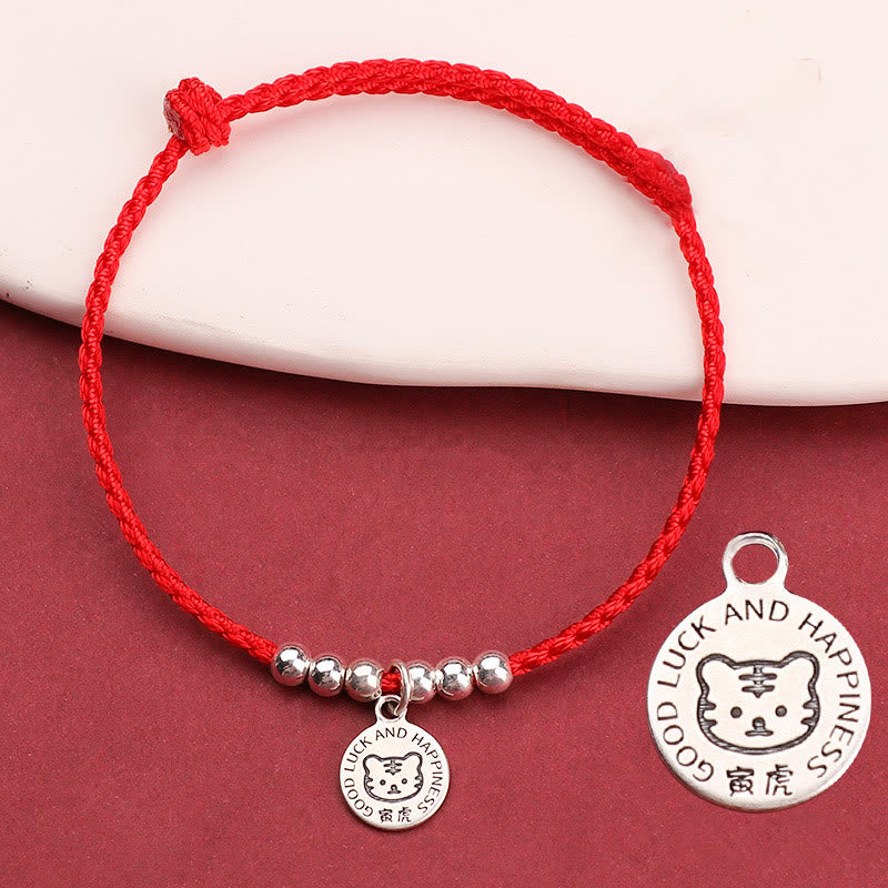 Buddha Stones十二支 子供用赤紐999 スターリングシルバー守護ブレスレット
