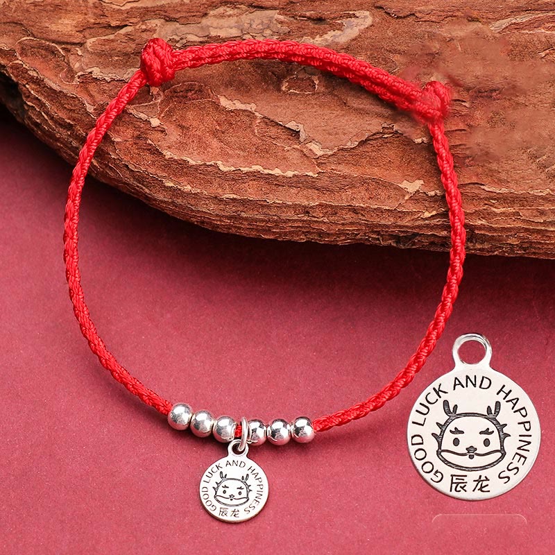 Buddha Stones十二支 子供用赤紐999 スターリングシルバー守護ブレスレット