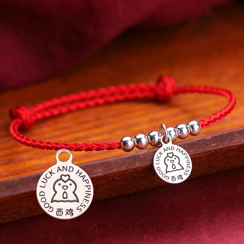 Buddha Stones十二支 子供用赤紐999 スターリングシルバー守護ブレスレット