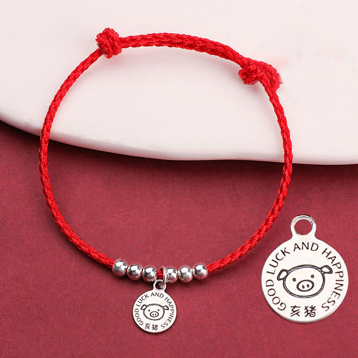 Buddha Stones十二支 子供用赤紐999 スターリングシルバー守護ブレスレット