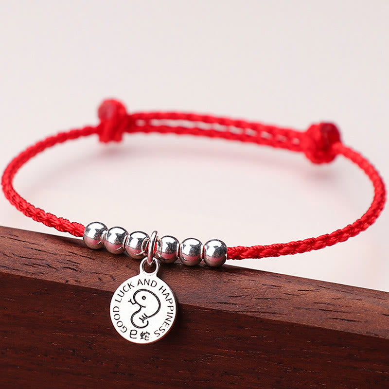Buddha Stones十二支 子供用赤紐999 スターリングシルバー守護ブレスレット