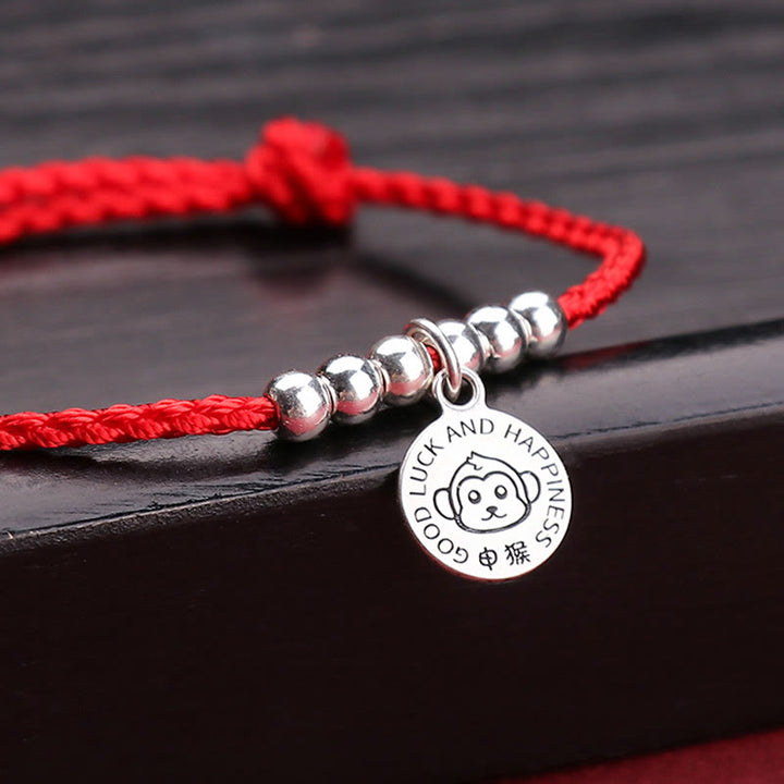 Buddha Stones十二支 子供用赤紐999 スターリングシルバー守護ブレスレット