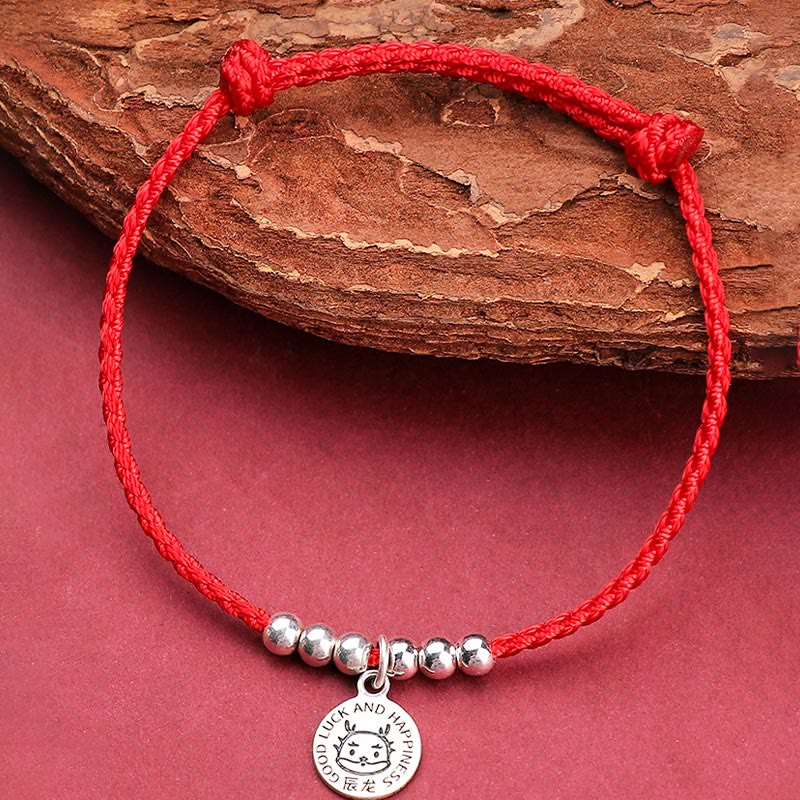 Buddha Stones十二支 子供用赤紐999 スターリングシルバー守護ブレスレット