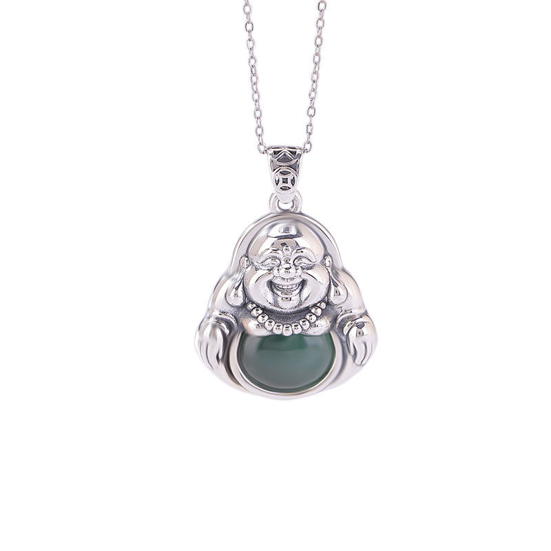 Buddha Stones999 スターリングシルバー 笑う仏陀 シアン 翡翠 蓮 成功 ネックレス チェーン ペンダント - image 7