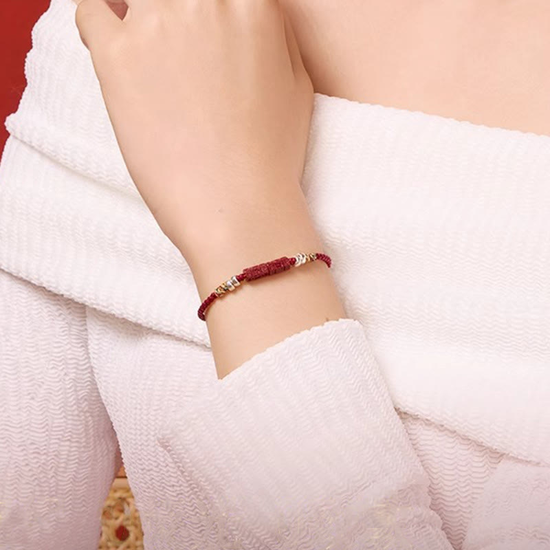Buddha Stones925 スターリングシルバーオーム・マニ・パドメ・フム辰砂 祝福 子供 大人用ブレスレット