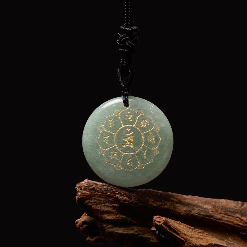 Buddha StonesOm Mani Padme Hum天然水晶各種 黒曜石 強さのネックレスペンダント