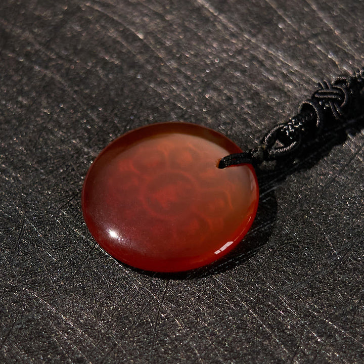 Buddha StonesOm Mani Padme Hum天然水晶各種 黒曜石 強さのネックレスペンダント